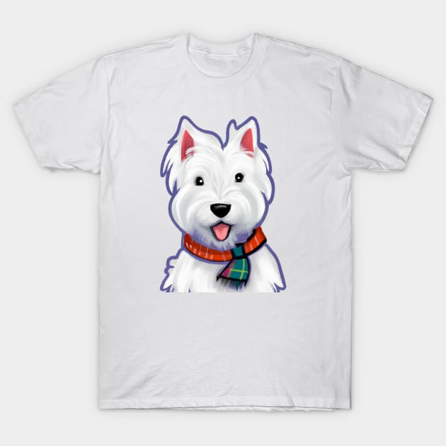 Cute West Highland White Terrier Drawing T-Shirt by Play Zoo